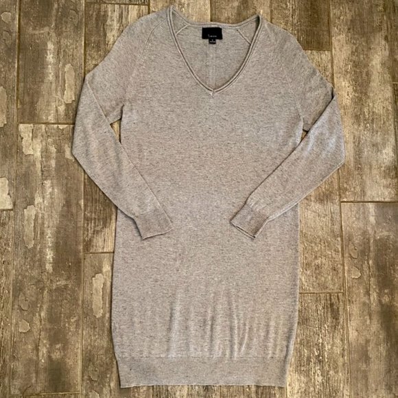 *NOT FOR SALE/SOLD* Anthropologie (Lumiere) V Neck Sweater Dress (Sz S) Grey - Picture 3 of 4
